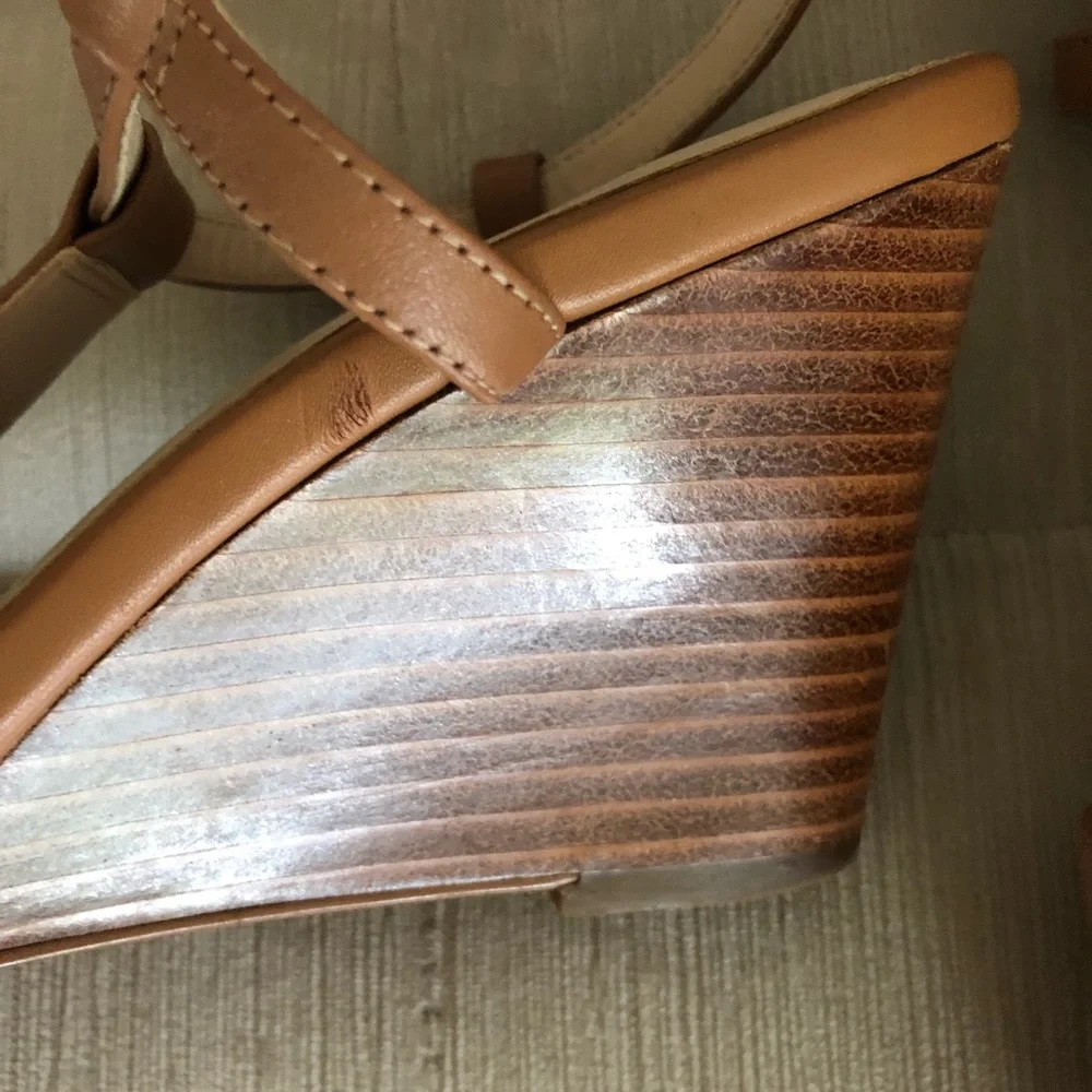 Cole Haan wedge leather sandals- size 7 1/2